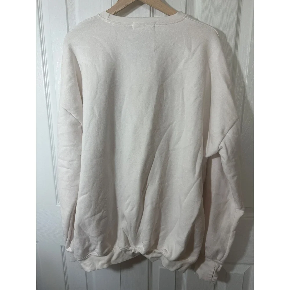 The Laundry Room Revolve Jumper Sweatshirt Little Miss Nice List Christmas White - Picture 6 of 7